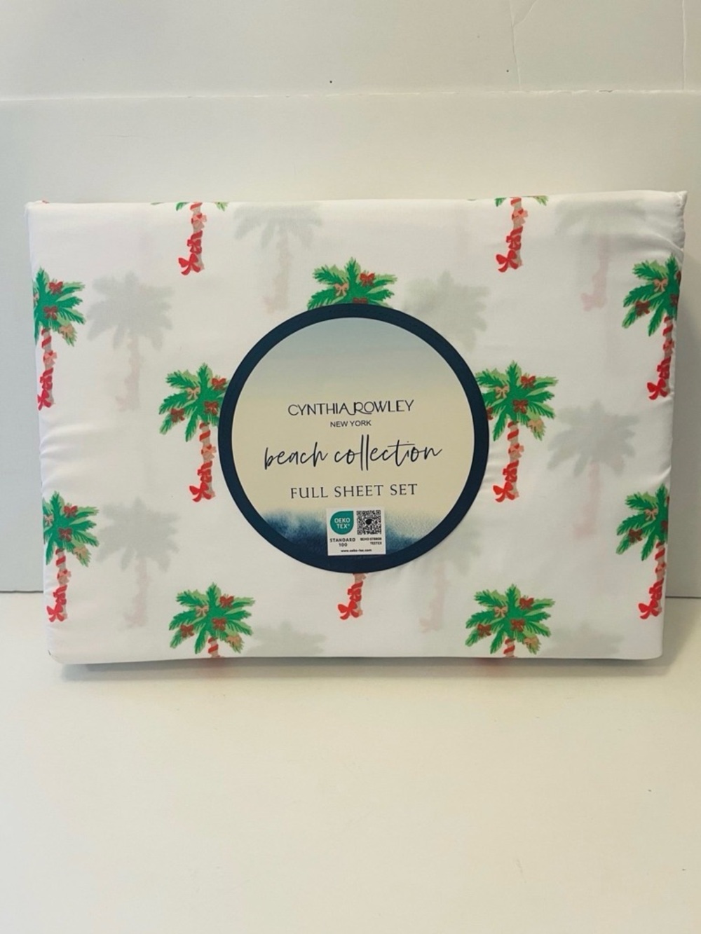 Cynthia Rowley Beach Collection Bows on Palm Trees Full Size Sheet Set